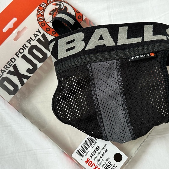 OX JOK (Geared for Play) Airmesh Upthrust Slider-Strap Jock (Tar Black) - Picture 2 of 3